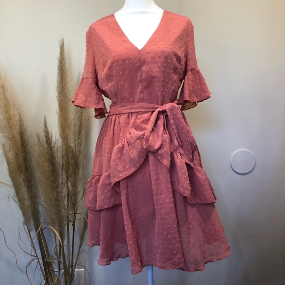 simplee Dresses & Skirts - SIMPLEE | Retro Dusty Rose Mini Dress
